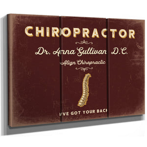 Personalized Chiropractor Sign, I've Got Your Back, Oxblood & Gold, image 14