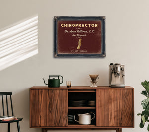 Personalized Chiropractor Sign, I've Got Your Back, Oxblood & Gold, image 15