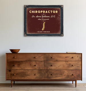 Personalized Chiropractor Sign, I've Got Your Back, Oxblood & Gold, image 19