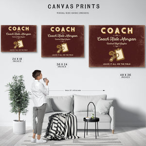 Personalized Coach Sign, Leave It All on the Field, Oxblood & Gold, image 10