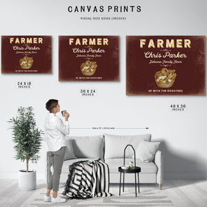 Personalized Farmer Sign, Up With the Roosters, Oxblood & Gold, image 10