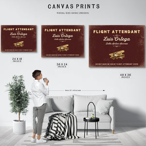Personalized Flight Attendant Sign, Do Not Make Me Use My Flight Attendant Voice, Oxblood & Gold, image 10