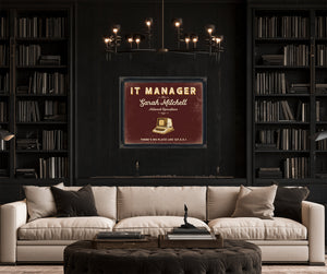 Personalized IT Manager Sign, There's No Place Like 127.0.0.1, Oxblood & Gold, image 16