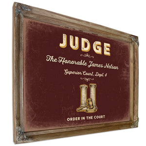 Personalized Judge Sign, Order in the Court, Oxblood & Gold, image 6