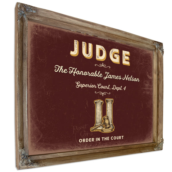 Personalized Judge Sign, Order in the Court, Oxblood & Gold, image 6