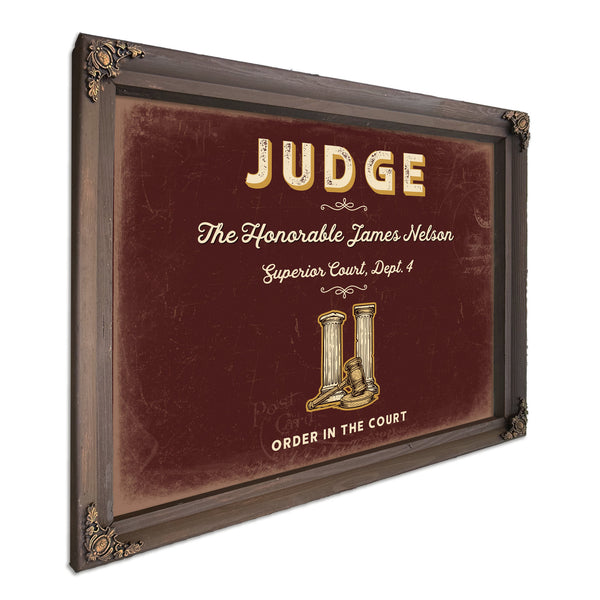Personalized Judge Sign, Order in the Court, Oxblood & Gold, image 7