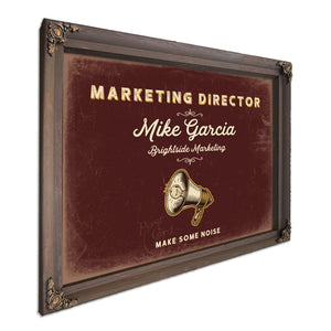 Personalized Marketing Director Sign, Make Some Noise, Oxblood & Gold, image 7