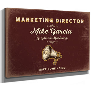 Personalized Marketing Director Sign, Make Some Noise, Oxblood & Gold, image 8