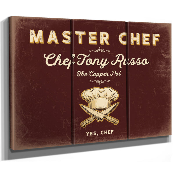 Personalized Master Chef Sign, Yes, Chef, Oxblood & Gold, image 14