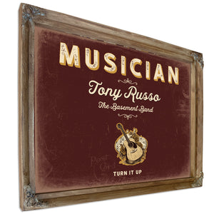 Personalized Musician Sign, Turn It Up, Oxblood & Gold, image 6