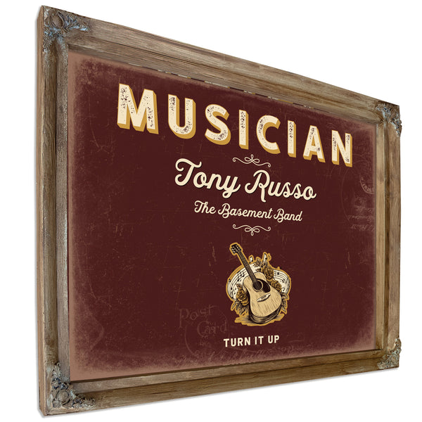 Personalized Musician Sign, Turn It Up, Oxblood & Gold, image 6