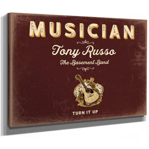Personalized Musician Sign, Turn It Up, Oxblood & Gold, image 8