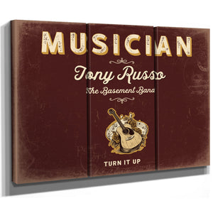 Personalized Musician Sign, Turn It Up, Oxblood & Gold, image 14