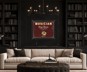 Personalized Musician Sign, Turn It Up, Oxblood & Gold, image 16