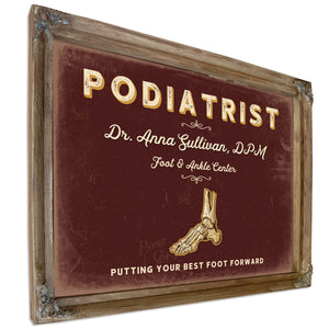 Personalized Podiatrist Sign, Putting Your Best Foot Forward, Oxblood & Gold, image 6
