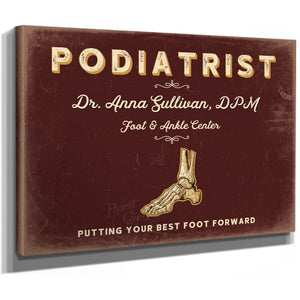 Personalized Podiatrist Sign, Putting Your Best Foot Forward, Oxblood & Gold, image 8