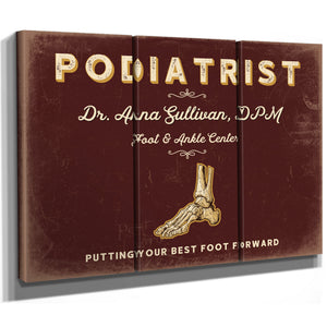 Personalized Podiatrist Sign, Putting Your Best Foot Forward, Oxblood & Gold, image 14