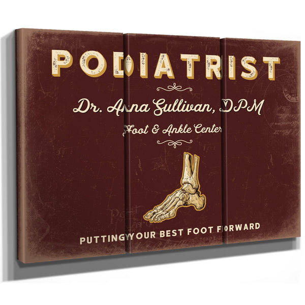 Personalized Podiatrist Sign, Putting Your Best Foot Forward, Oxblood & Gold, image 14
