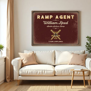 Personalized Ramp Agent Sign, I Park Airplanes, Oxblood & Gold, image 5