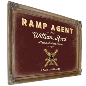 Personalized Ramp Agent Sign, I Park Airplanes, Oxblood & Gold, image 6