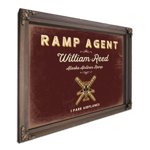 Personalized Ramp Agent Sign, I Park Airplanes, Oxblood & Gold, image 7