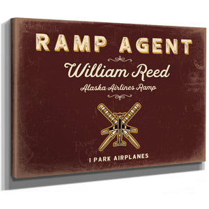 Personalized Ramp Agent Sign, I Park Airplanes, Oxblood & Gold, image 8