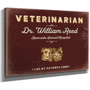 Personalized Veterinarian Sign, I Like My Patients Furry, Oxblood & Gold, image 8