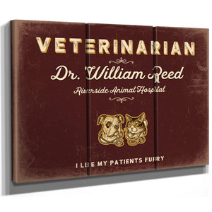 Personalized Veterinarian Sign, I Like My Patients Furry, Oxblood & Gold, image 14
