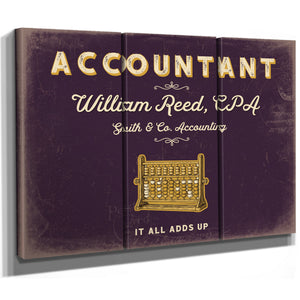 Personalized Accountant Sign, It All Adds Up, Plum & Mustard, image 14