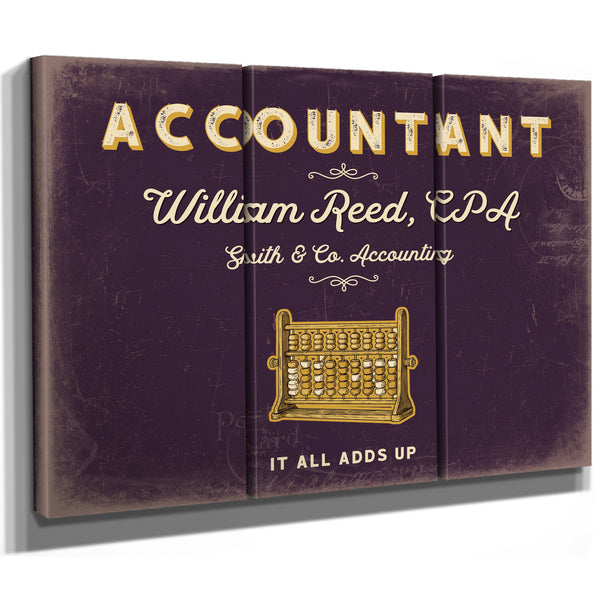 Personalized Accountant Sign, It All Adds Up, Plum & Mustard, image 14