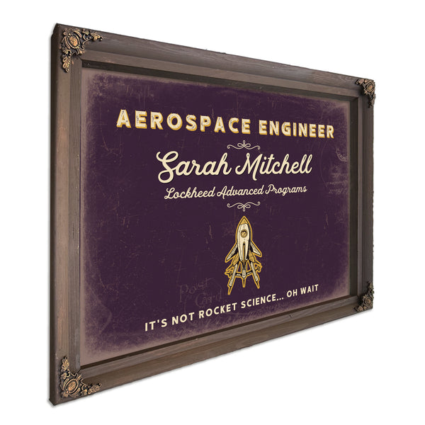 Personalized Aerospace Engineer Sign, It's Not Rocket Science... Oh Wait, Plum & Mustard, image 7