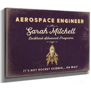 Personalized Aerospace Engineer Sign, It's Not Rocket Science... Oh Wait, Plum & Mustard, image 8