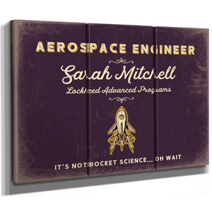 Personalized Aerospace Engineer Sign, It's Not Rocket Science... Oh Wait, Plum & Mustard, image 14