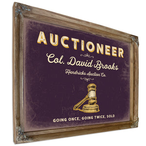 Personalized Auctioneer Sign, Going Once, Going Twice, Sold, Plum & Mustard, image 6
