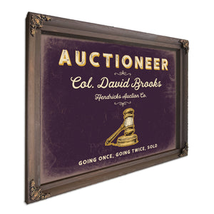 Personalized Auctioneer Sign, Going Once, Going Twice, Sold, Plum & Mustard, image 7