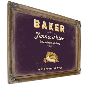 Personalized Baker Sign, Fresh From the Oven, Plum & Mustard, image 6