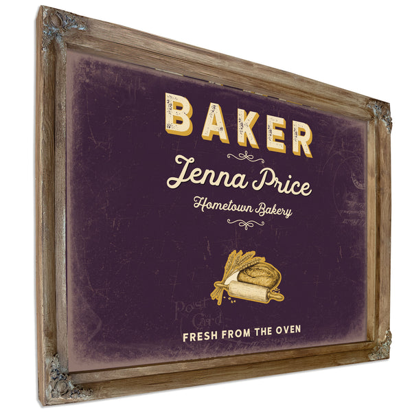 Personalized Baker Sign, Fresh From the Oven, Plum & Mustard, image 6