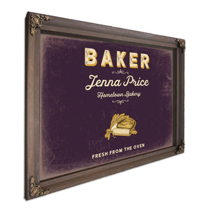 Personalized Baker Sign, Fresh From the Oven, Plum & Mustard, image 7