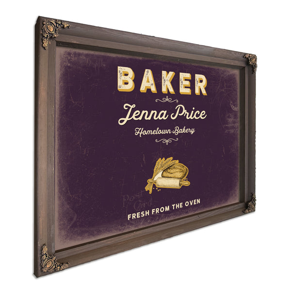 Personalized Baker Sign, Fresh From the Oven, Plum & Mustard, image 7