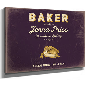 Personalized Baker Sign, Fresh From the Oven, Plum & Mustard, image 8