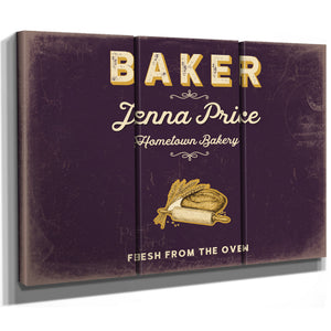 Personalized Baker Sign, Fresh From the Oven, Plum & Mustard, image 14