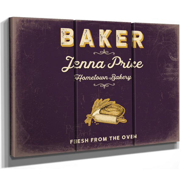 Personalized Baker Sign, Fresh From the Oven, Plum & Mustard, image 14