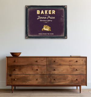 Personalized Baker Sign, Fresh From the Oven, Plum & Mustard, image 19