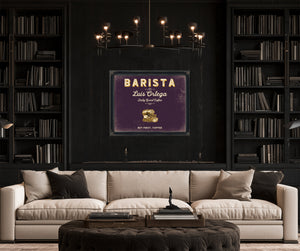 Personalized Barista Sign, But First, Coffee, Plum & Mustard, image 16
