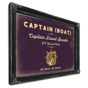 Personalized Boat Captain Sign, My Boat, My Rules, Plum & Mustard, image 1
