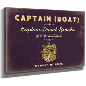 Personalized Boat Captain Sign, My Boat, My Rules, Plum & Mustard, image 8