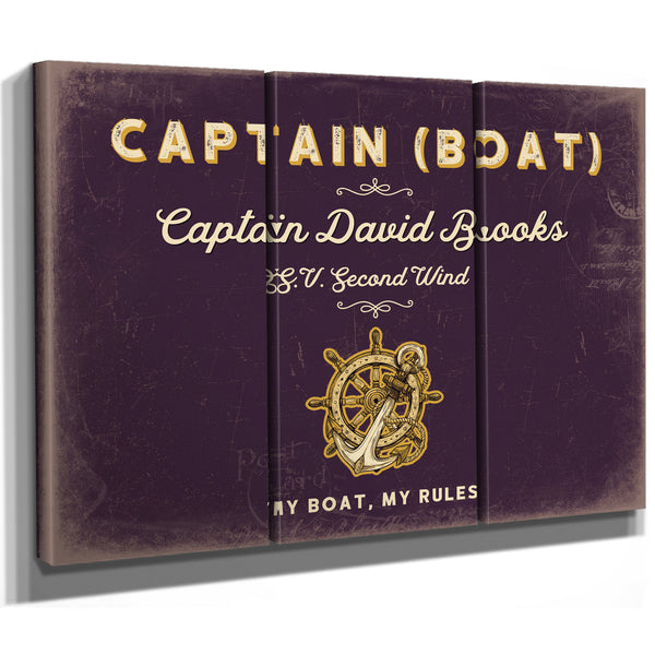 Personalized Boat Captain Sign, My Boat, My Rules, Plum & Mustard, image 14