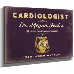 Personalized Cardiologist Sign, I Put My Heart Into My Work, Plum & Mustard, image 8