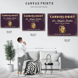 Personalized Cardiologist Sign, I Put My Heart Into My Work, Plum & Mustard, image 10