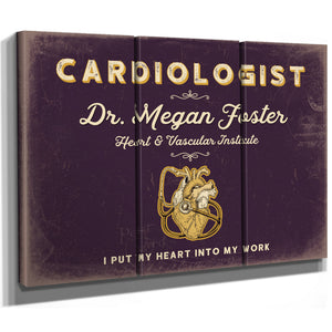 Personalized Cardiologist Sign, I Put My Heart Into My Work, Plum & Mustard, image 14